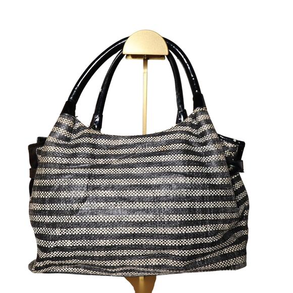 Kate Spade NY Stevie Shoulder Bag Woven Stripe Patent Leather REFURBISHED - Picture 3 of 16